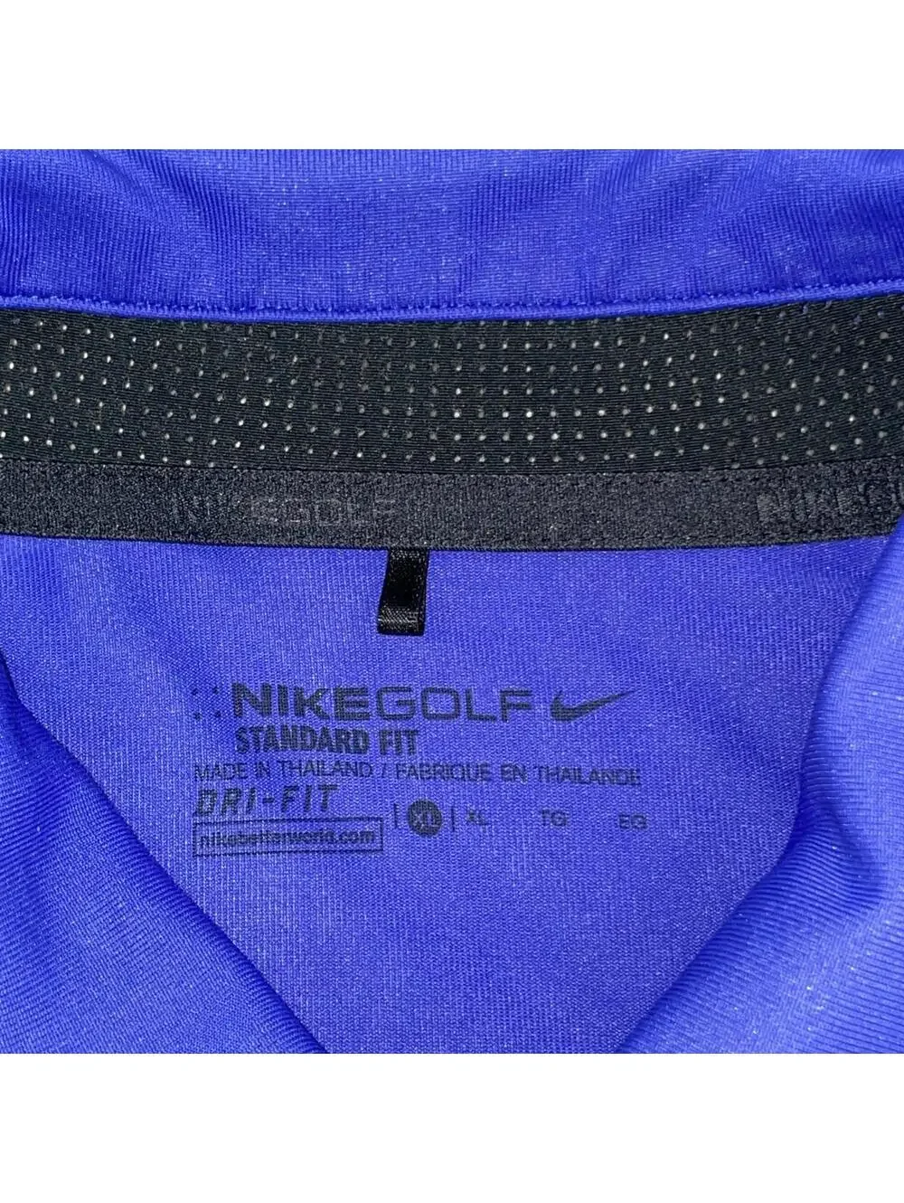 Nike Golf Polyester Colorblock Short Sleeve Polo Dri-Fit Shirt Blue Men's XL